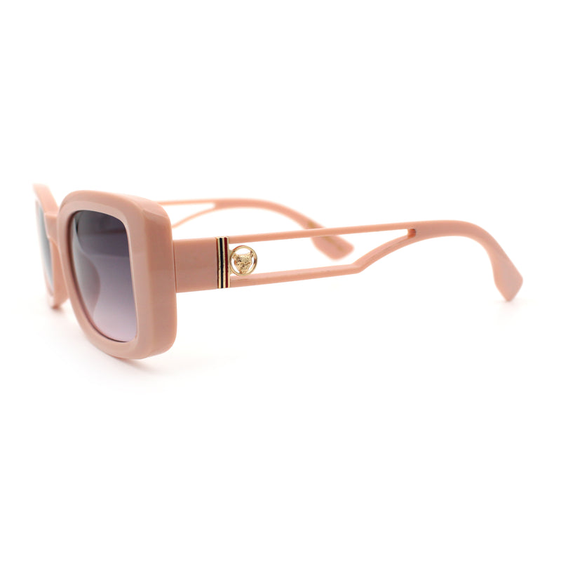 Womens Classy Rectangle Retro Mod Designer Fashion Luxe Sunglasses