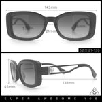 Womens Classy Rectangle Retro Mod Designer Fashion Luxe Sunglasses