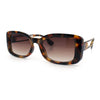 Womens Classy Rectangle Retro Mod Designer Fashion Luxe Sunglasses