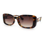 Womens Classy Rectangle Retro Mod Designer Fashion Luxe Sunglasses