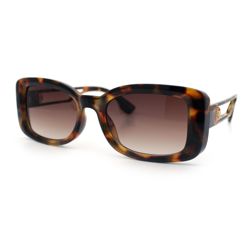 Womens Classy Rectangle Retro Mod Designer Fashion Luxe Sunglasses