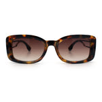 Womens Classy Rectangle Retro Mod Designer Fashion Luxe Sunglasses