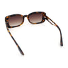 Womens Classy Rectangle Retro Mod Designer Fashion Luxe Sunglasses