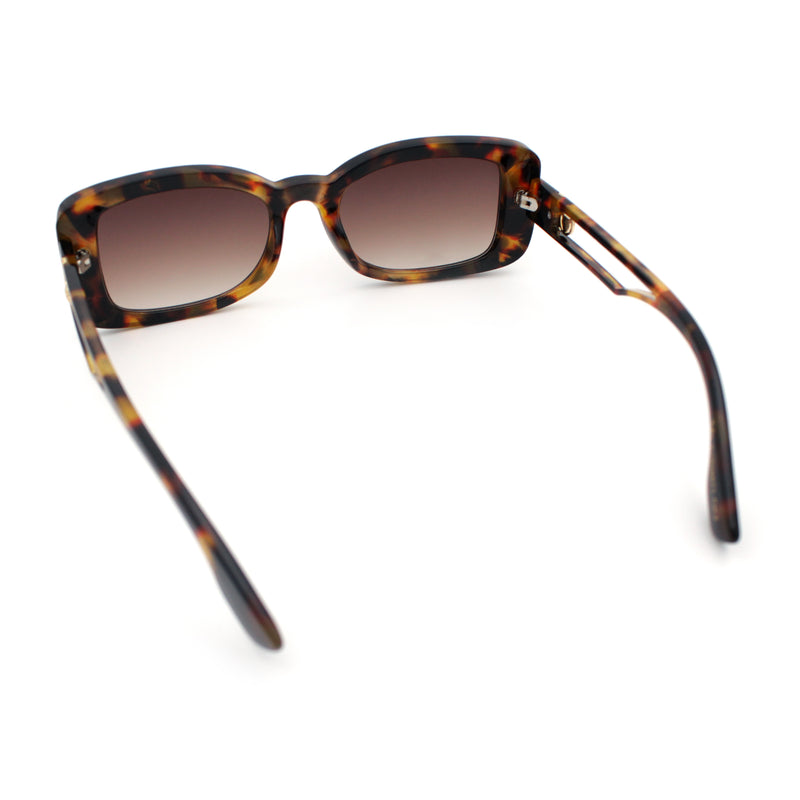 Womens Classy Rectangle Retro Mod Designer Fashion Luxe Sunglasses