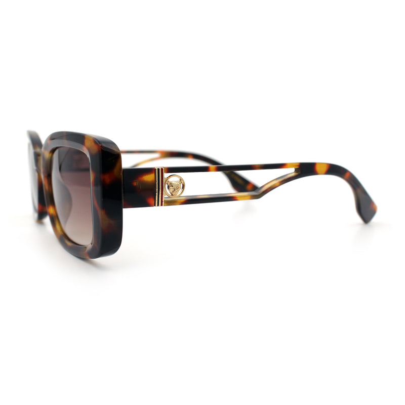 Womens Classy Rectangle Retro Mod Designer Fashion Luxe Sunglasses