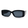 Womens Mod Rectangle Thick Beveled Plastic Minimal Fashion Sunglasses