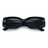 Womens Mod Rectangle Thick Beveled Plastic Minimal Fashion Sunglasses