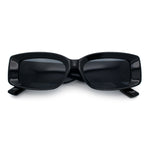 Womens Mod Rectangle Thick Beveled Plastic Minimal Fashion Sunglasses