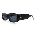 Womens Mod Rectangle Thick Beveled Plastic Minimal Fashion Sunglasses