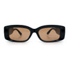 Womens Mod Rectangle Thick Beveled Plastic Minimal Fashion Sunglasses