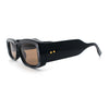 Womens Mod Rectangle Thick Beveled Plastic Minimal Fashion Sunglasses
