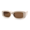 Womens Mod Rectangle Thick Beveled Plastic Minimal Fashion Sunglasses