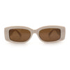 Womens Mod Rectangle Thick Beveled Plastic Minimal Fashion Sunglasses