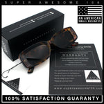 Womens Mod Rectangle Thick Beveled Plastic Minimal Fashion Sunglasses