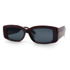 Womens Mod Rectangle Thick Beveled Plastic Minimal Fashion Sunglasses