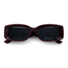 Womens Mod Rectangle Thick Beveled Plastic Minimal Fashion Sunglasses