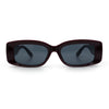 Womens Mod Rectangle Thick Beveled Plastic Minimal Fashion Sunglasses