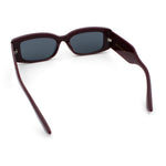 Womens Mod Rectangle Thick Beveled Plastic Minimal Fashion Sunglasses