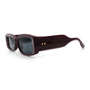 Womens Mod Rectangle Thick Beveled Plastic Minimal Fashion Sunglasses