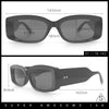 Womens Mod Rectangle Thick Beveled Plastic Minimal Fashion Sunglasses