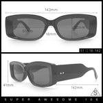 Womens Mod Rectangle Thick Beveled Plastic Minimal Fashion Sunglasses