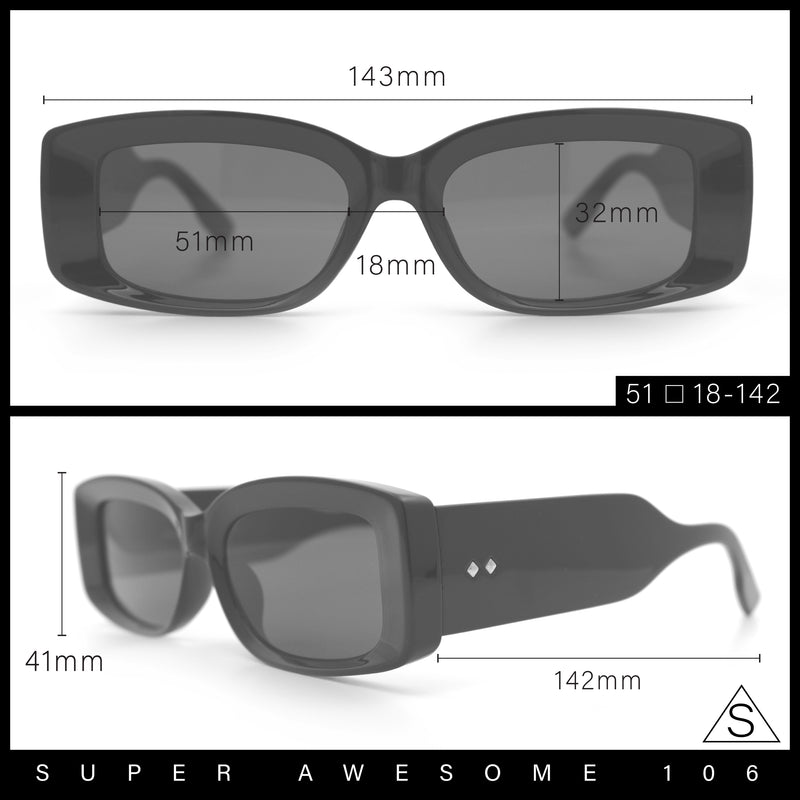 Womens Mod Rectangle Thick Beveled Plastic Minimal Fashion Sunglasses