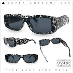 Womens Mod Rectangle Thick Beveled Plastic Minimal Fashion Sunglasses