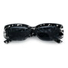 Womens Mod Rectangle Thick Beveled Plastic Minimal Fashion Sunglasses
