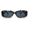 Womens Mod Rectangle Thick Beveled Plastic Minimal Fashion Sunglasses