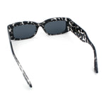 Womens Mod Rectangle Thick Beveled Plastic Minimal Fashion Sunglasses