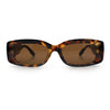 Womens Mod Rectangle Thick Beveled Plastic Minimal Fashion Sunglasses