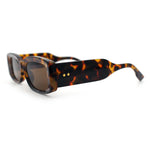Womens Mod Rectangle Thick Beveled Plastic Minimal Fashion Sunglasses