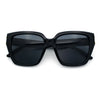 Womens Metal Ribbon Trim Oversized Rectangle Designer Fashion Sunglasses