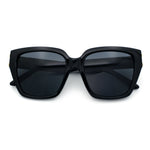 Womens Metal Ribbon Trim Oversized Rectangle Designer Fashion Sunglasses