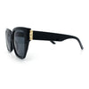 Womens Metal Ribbon Trim Oversized Rectangle Designer Fashion Sunglasses