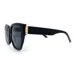 Womens Metal Ribbon Trim Oversized Rectangle Designer Fashion Sunglasses
