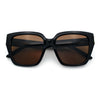 Womens Metal Ribbon Trim Oversized Rectangle Designer Fashion Sunglasses