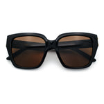 Womens Metal Ribbon Trim Oversized Rectangle Designer Fashion Sunglasses
