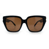 Womens Metal Ribbon Trim Oversized Rectangle Designer Fashion Sunglasses