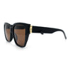 Womens Metal Ribbon Trim Oversized Rectangle Designer Fashion Sunglasses
