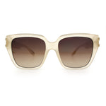 Womens Metal Ribbon Trim Oversized Rectangle Designer Fashion Sunglasses
