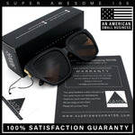 Womens Metal Ribbon Trim Oversized Rectangle Designer Fashion Sunglasses