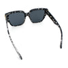 Womens Metal Ribbon Trim Oversized Rectangle Designer Fashion Sunglasses