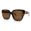Womens Metal Ribbon Trim Oversized Rectangle Designer Fashion Sunglasses