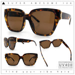 Womens Metal Ribbon Trim Oversized Rectangle Designer Fashion Sunglasses