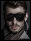 SA106® All Black Lemo Super Dark Flat Top Mob Oversized Rectangular Sunglasses