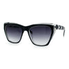 Womens Oversized Thick Plastic Cat Eye Rectangular Fashion Sunglasses