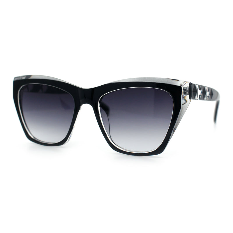 Womens Oversized Thick Plastic Cat Eye Rectangular Fashion Sunglasses
