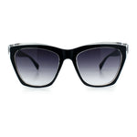 Womens Oversized Thick Plastic Cat Eye Rectangular Fashion Sunglasses