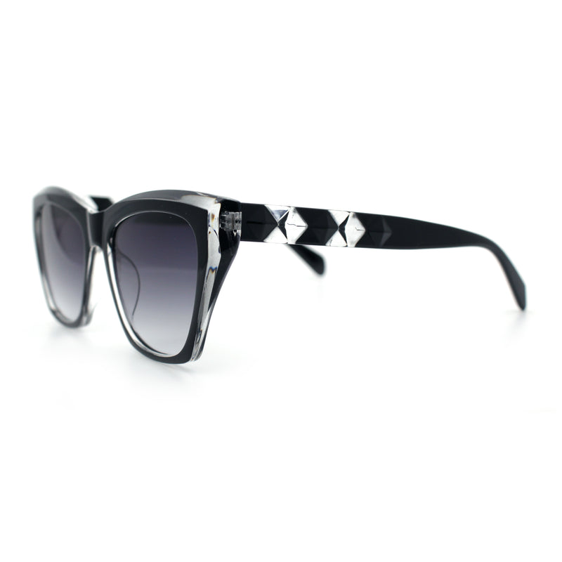 Womens Oversized Thick Plastic Cat Eye Rectangular Fashion Sunglasses